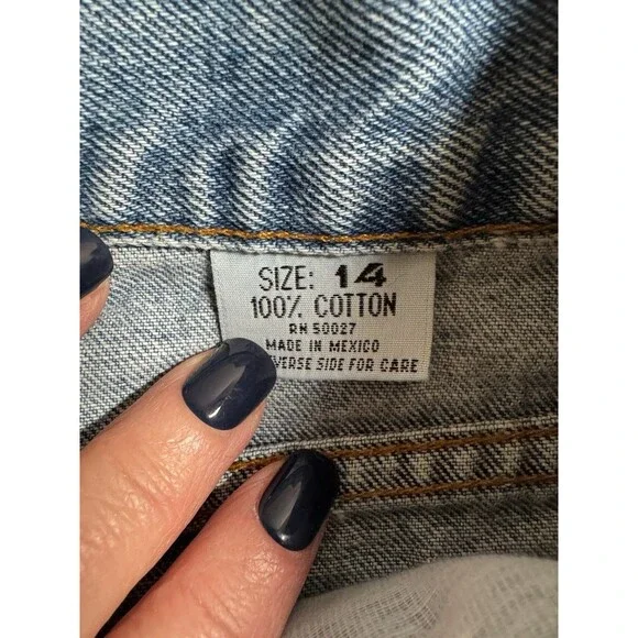 Vintage Bill Blass Shorts High Waist Denim Size 14/ 30 Pleated Cuffed Mom - Picture 6 of 8